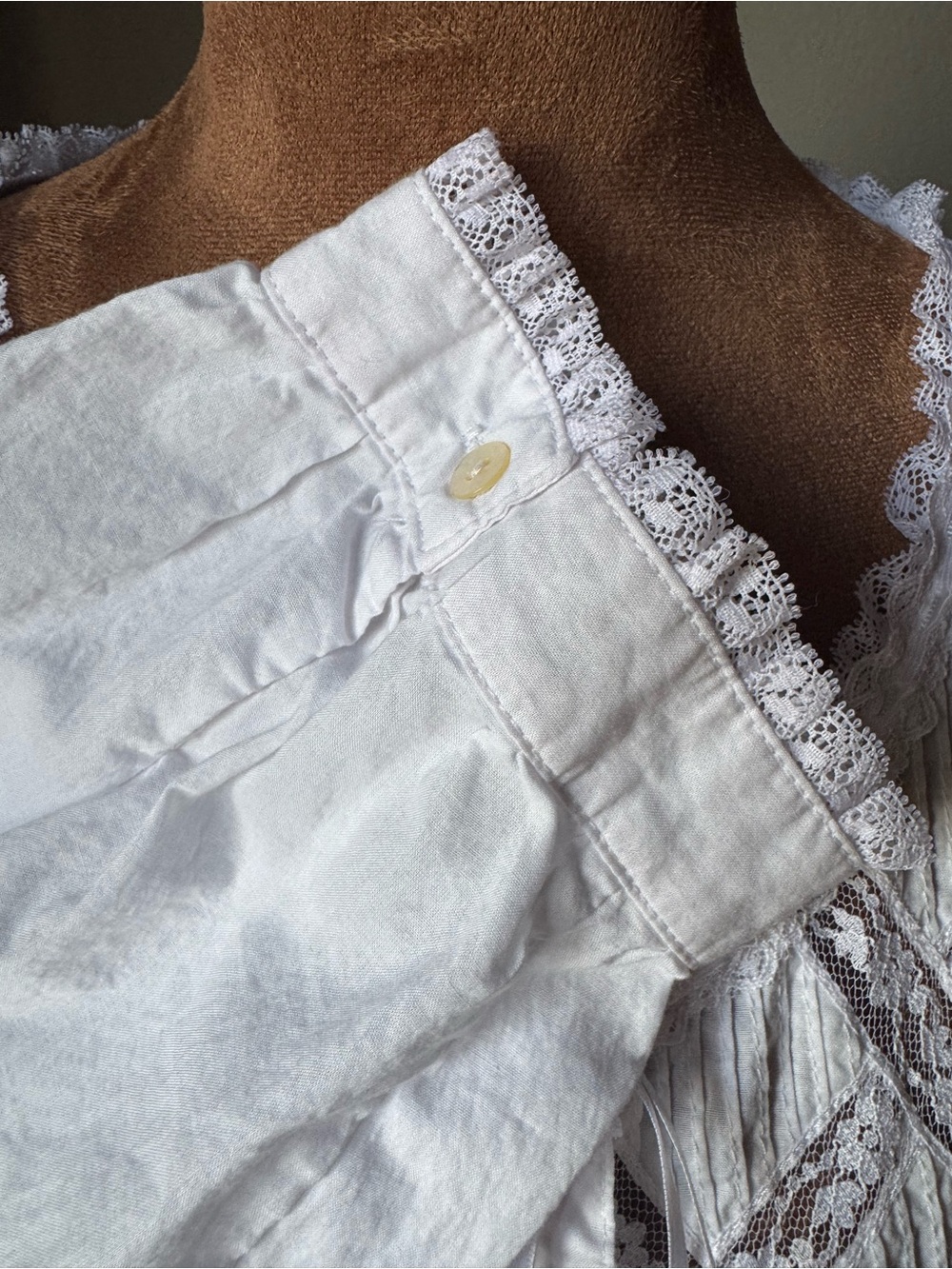 Eileen West Moonlight Sonata 2X Pale Lilac Cotton Lace Ruffle Nightgown - Picture 8 of 16